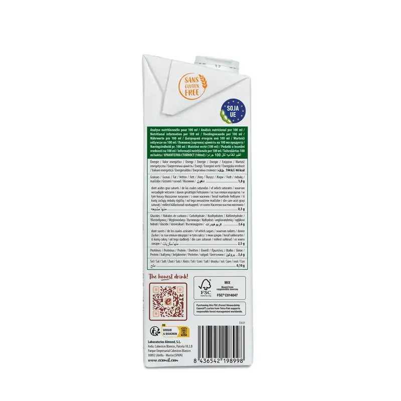 Ecomil Rastlinné nápoje – sójový nápoj Barista v bio kvalite, 1 liter