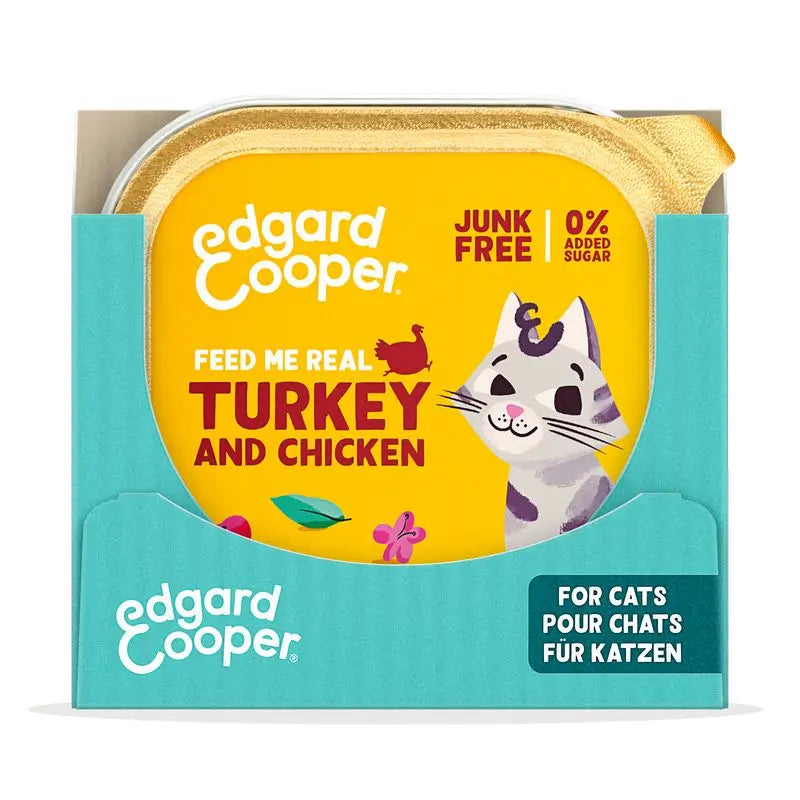 Edgard & Cooper Mokré krmivo pre dospelé mačky, 16 x 85 g, morčacie mäso z voľného chovu 