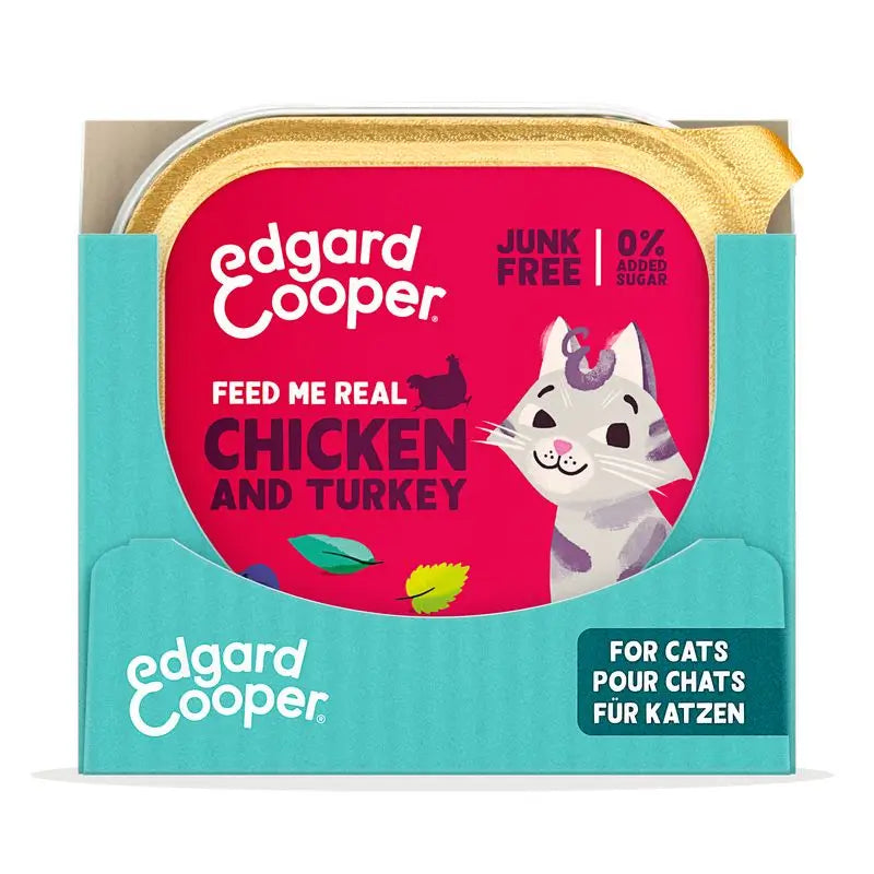 Edgard & Cooper Mokré krmivo pre staršie mačky 16x85 g – kurča z voľného chovu