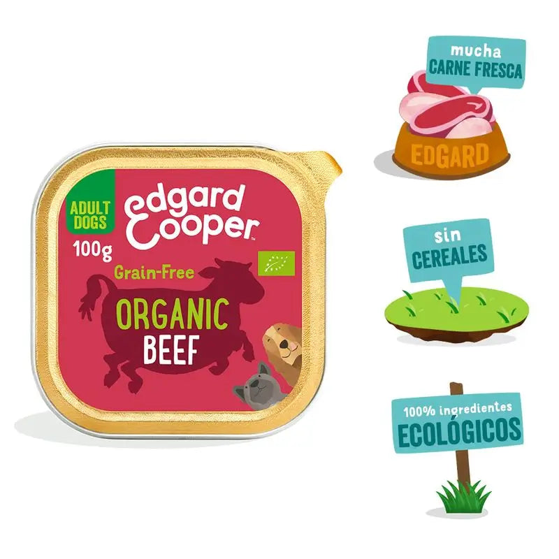 Edgard & Cooper Mokré krmivo pre psov 17x100 g z organického hovädzieho mäsa