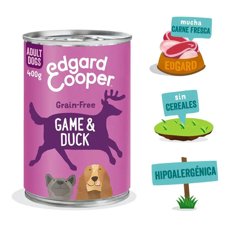 Edgard & Cooper Mokré krmivo pre psov 6x400 g – poľovná zver a kačica