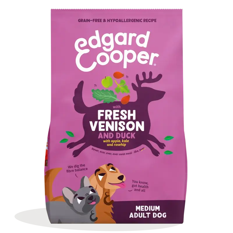 Edgard & Cooper Medium Adult Dog Food With Fresh Venison & Duck , 1 kg