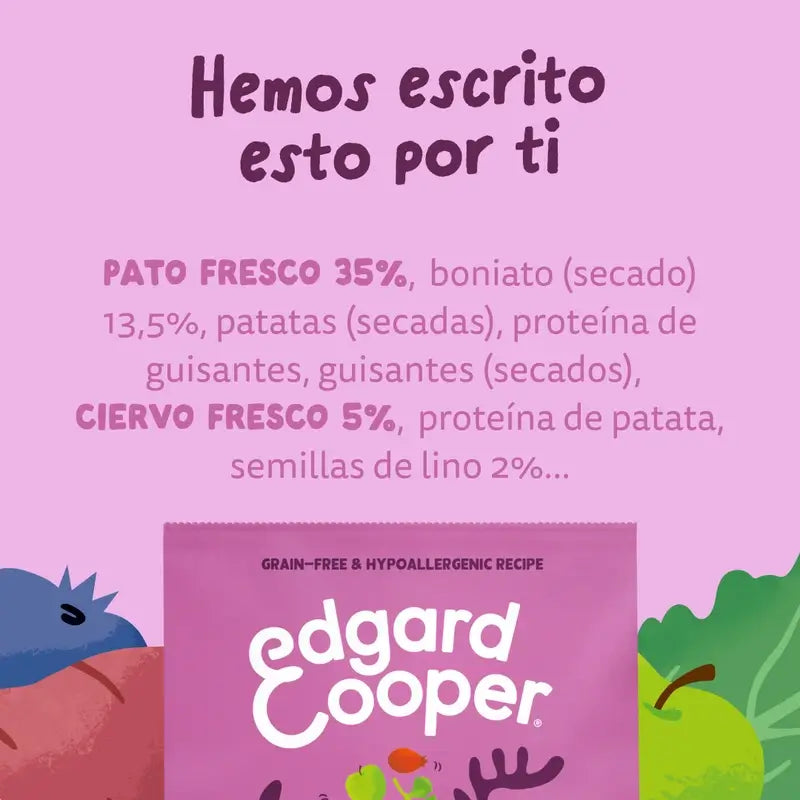 Edgard & Cooper Krmivo pre dospelých psov strednej veľkosti s čerstvým jeleňom a kačicou, 1 kg