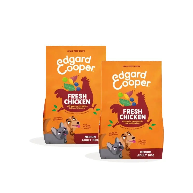 Edgard & Cooper Krmivo pre dospelých psov strednej veľkosti s príchuťou kuraciny, balenie 2 x 2,5 kg