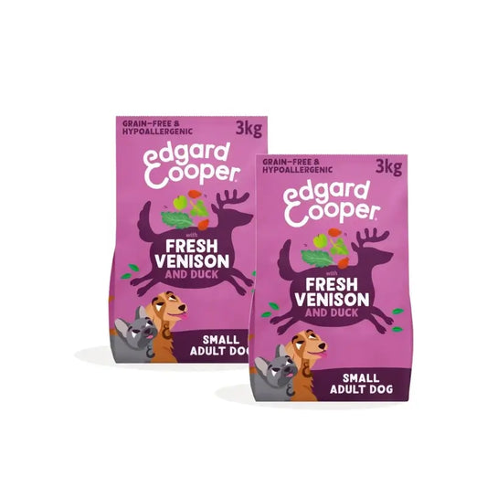 Edgard & Cooper Krmivo pre dospelých psov Mini – jeleň a kačica, balenie 2 x 3 kg