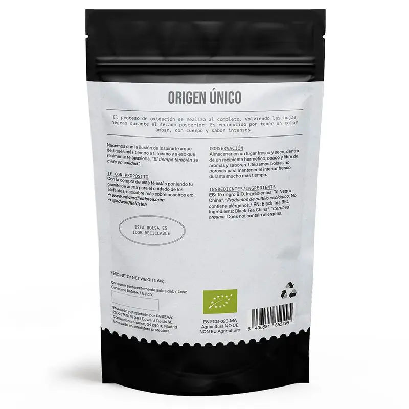 Edward Fields Tea – Čierny čaj – Ekologický – vo voľnom balení – 30 šálok, 60 g