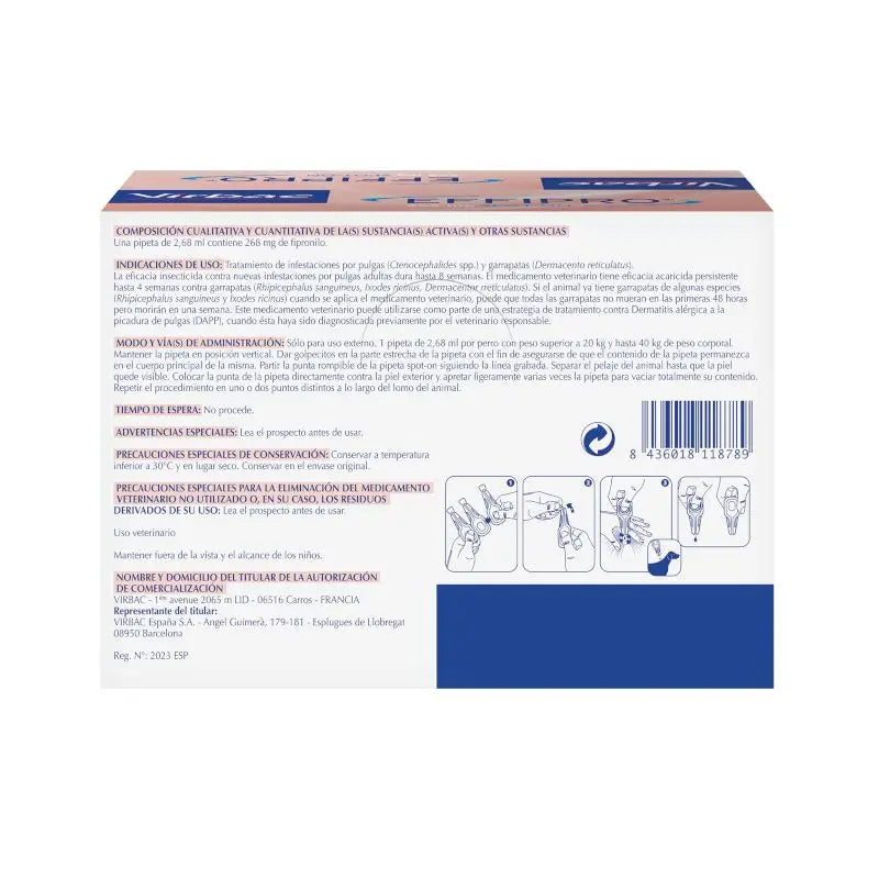 Effipro 268 mg Spot-On pre veľké psy 20–40 kg, 24 pipiet