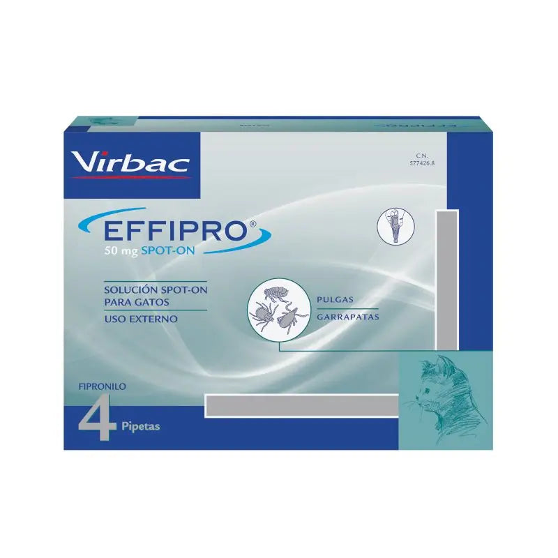 Effipro 50 mg Spot-On pre mačky, 4 pipety
