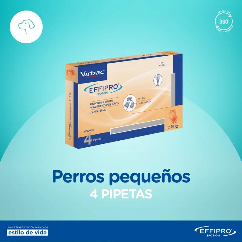 Effipro 67 mg Spot-On pre malé psy 2–10 kg, 4 pipety