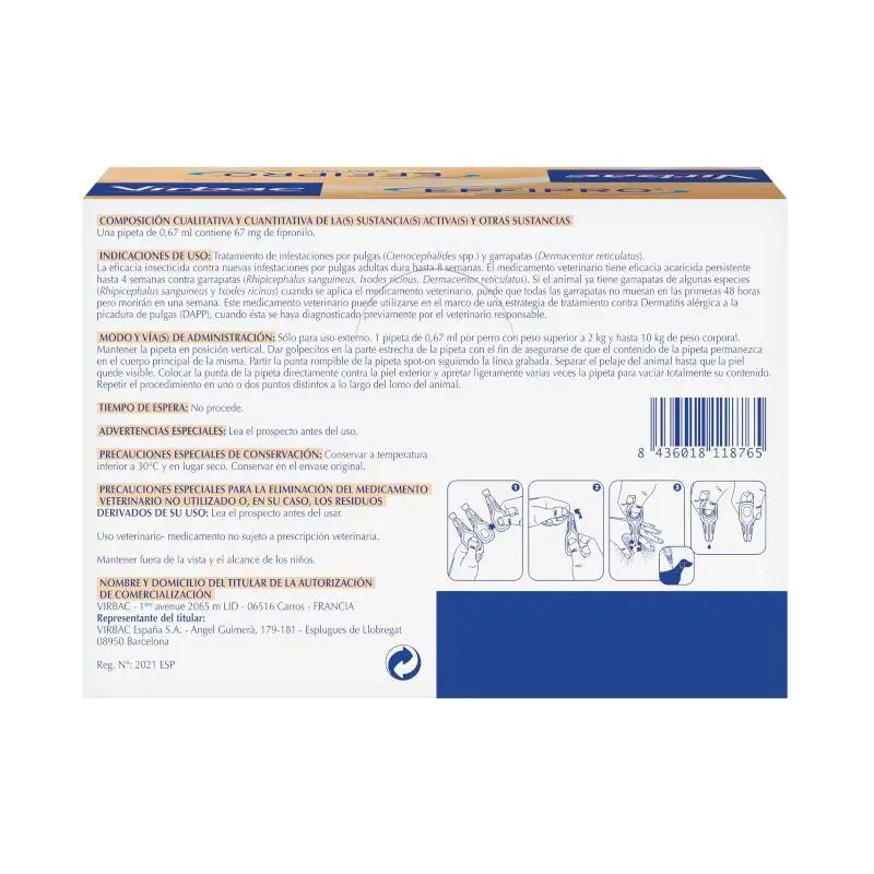 Effipro 67 mg Spot-On pre malé psy 2–10 kg, 24 pipiet