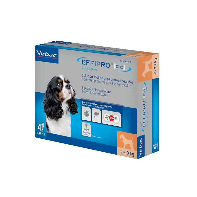 Effipro Duo Spot-On pre malé psy 2–10 kg, 4 pipety