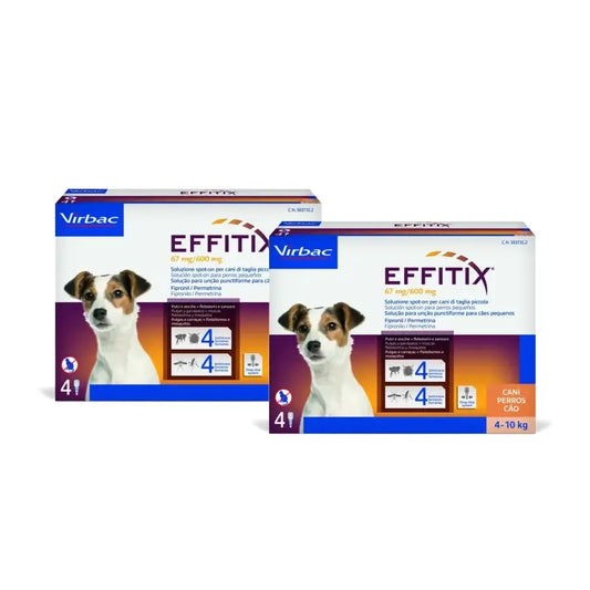 Effitix S – prípravok proti parazitom pre malé psy 4–10 kg, balenie po 2 ks