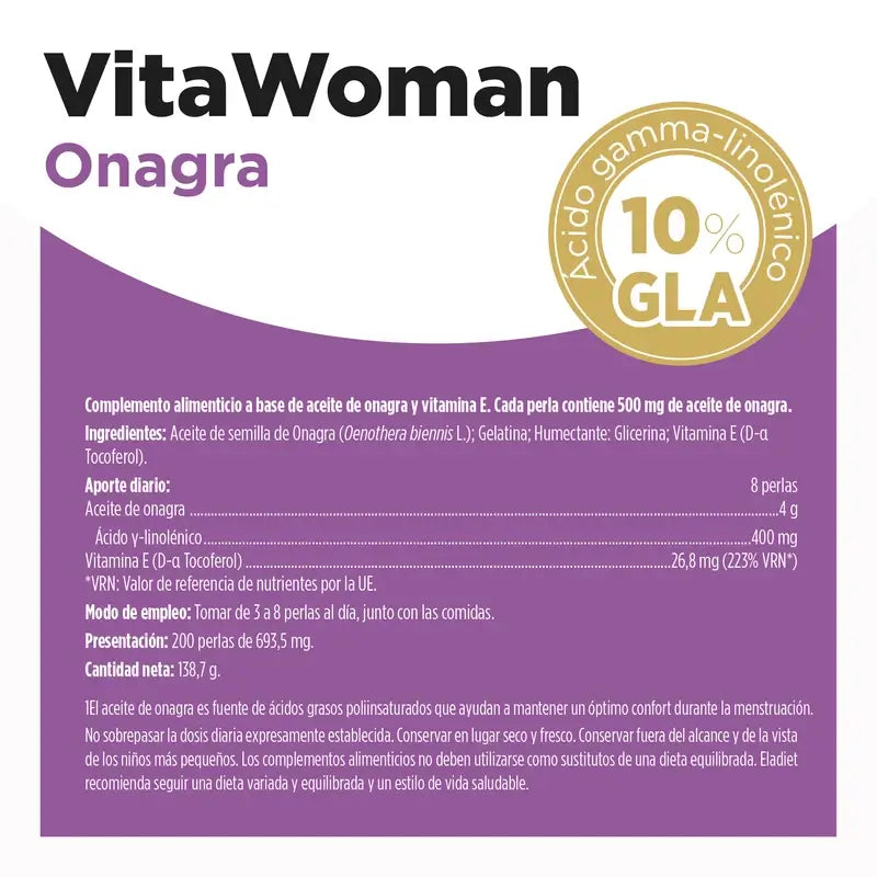 Eladiet Vitawoman Onagra, 200 kapsúl