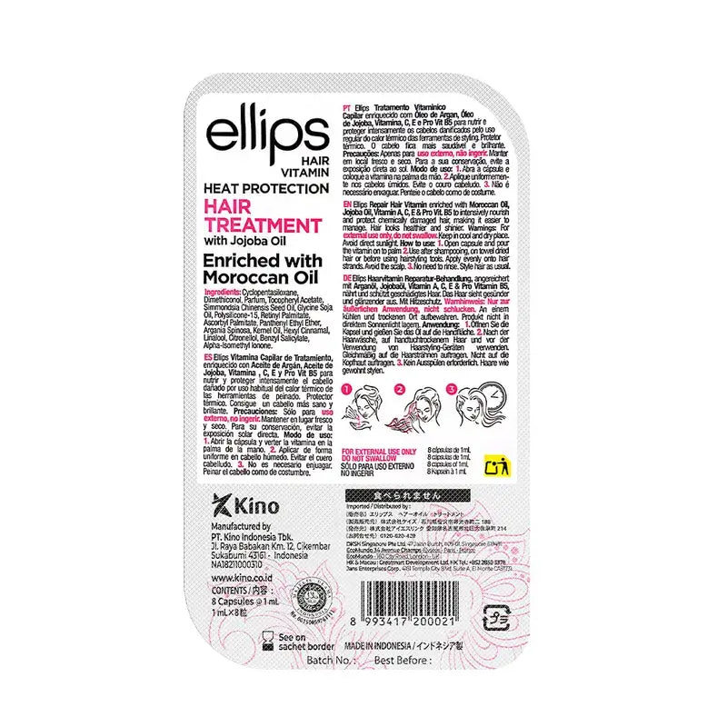 Ellips Vitamínová kúra na vlasy s arganovým olejom a ružou, 8 kapsúl