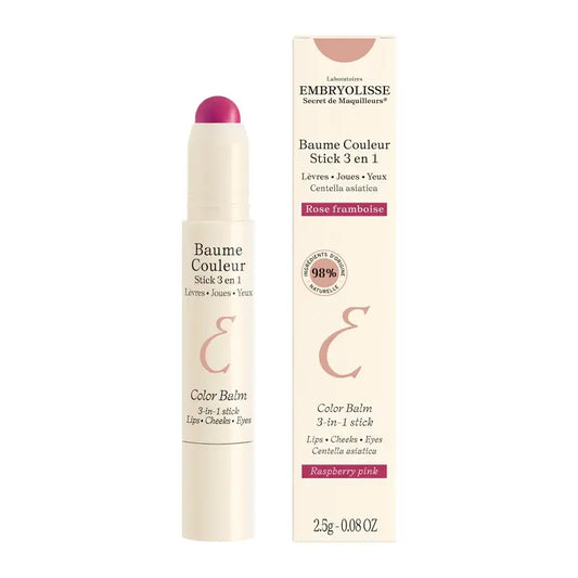 Embryolisse Baume Couleur Stick 3 v 1 s príchuťou malín, 2,5 g