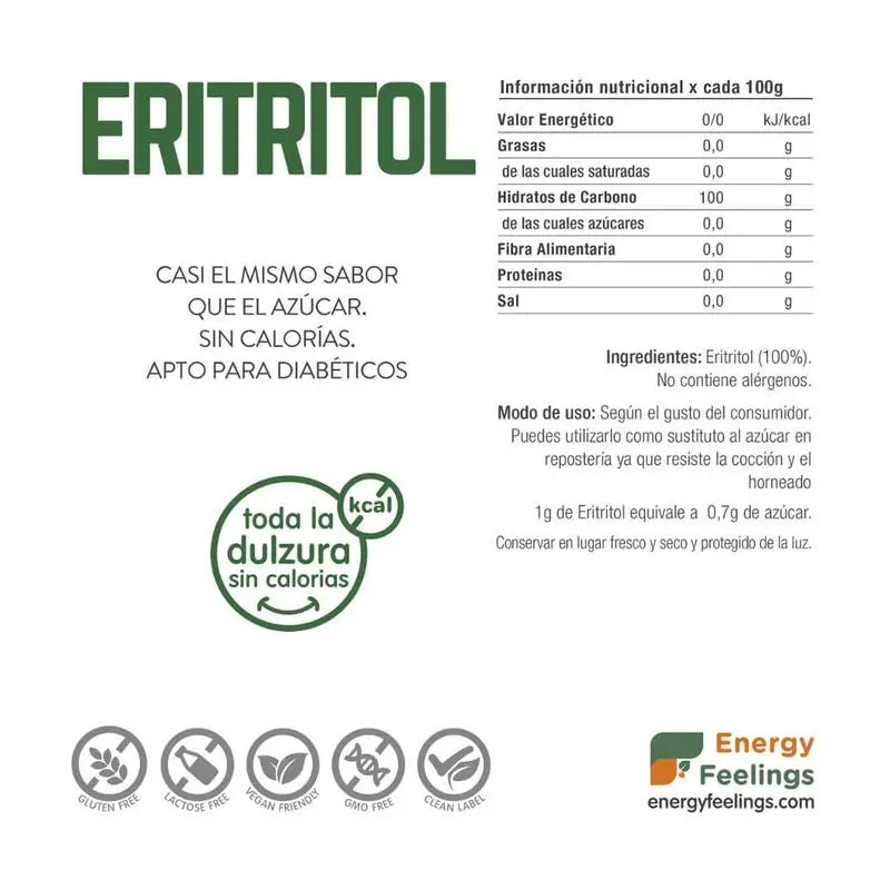 Energy Feelings Erytritol v prášku 200 g. Vegánsky Sg 