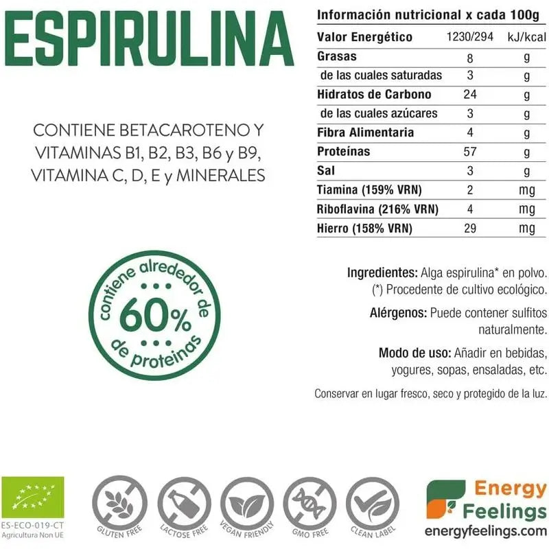 Energy Feelings Spirulina v prášku 1 kg. Bio 