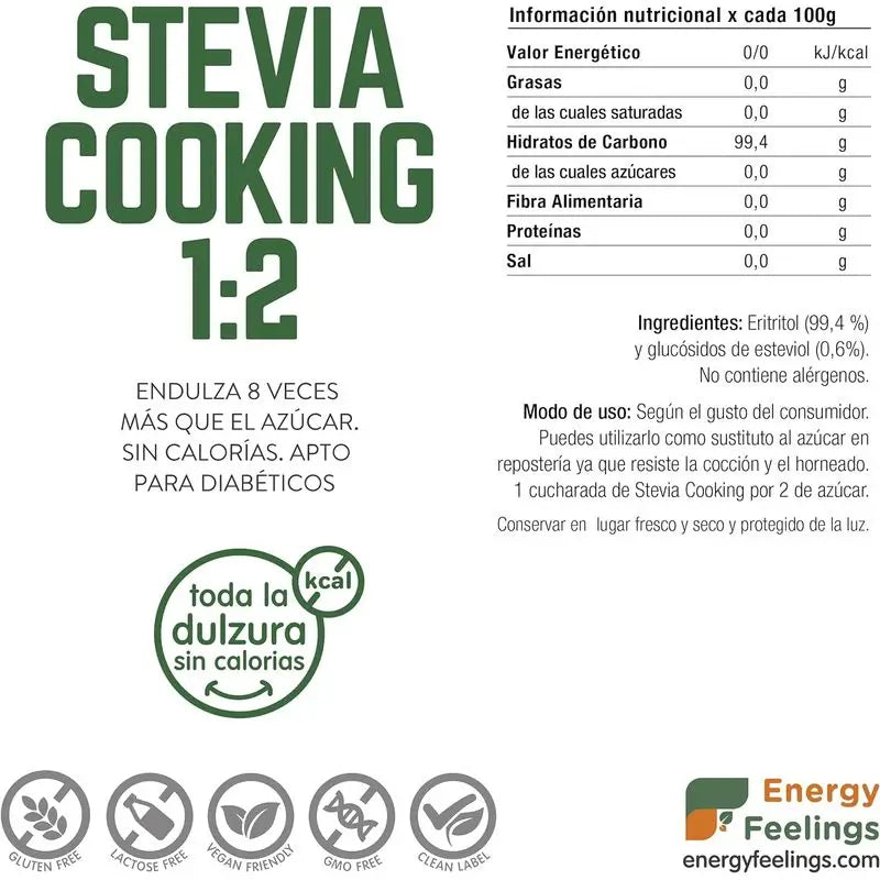 Energy Feelings Stevia Cooking 1:2 200 g. Vegánsky Sg** 