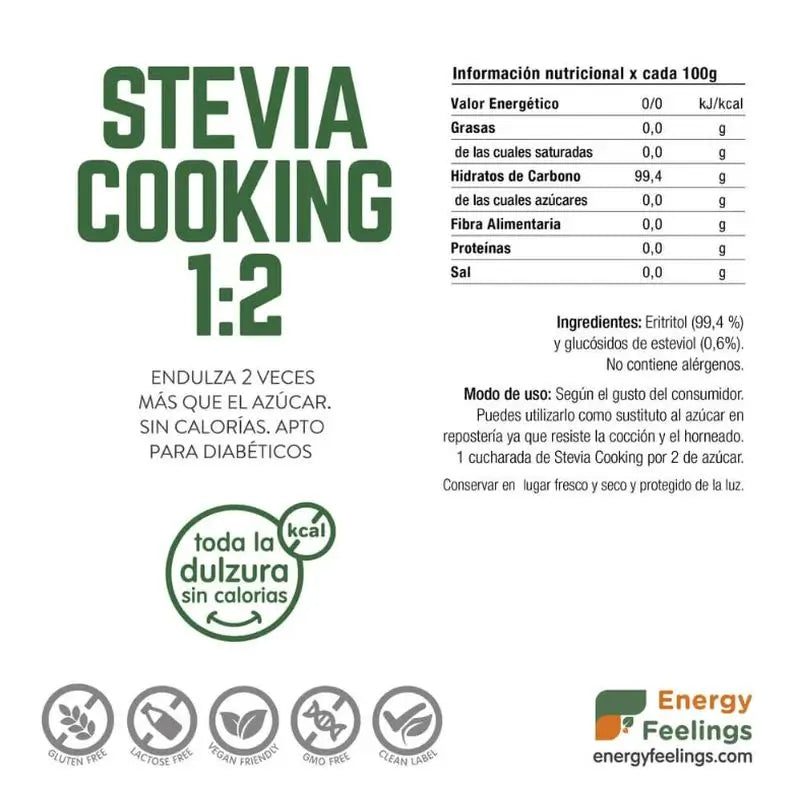 Energy Feelings Stevia Cooking 1:2 250 g. Vegánsky Sg 