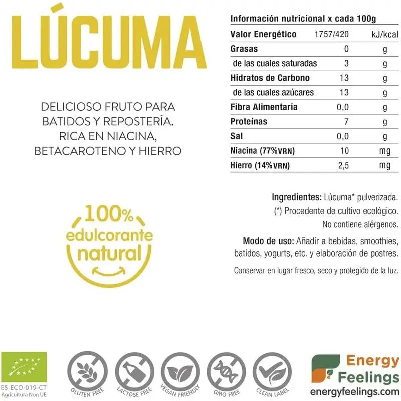 Energy Feelings Lucuma v prášku 200 g. Eco Vegan Sg 