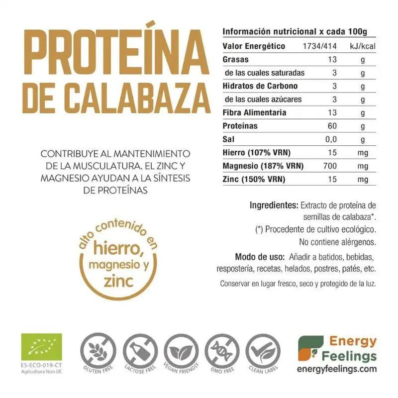 Energy Feelings Tekvicový proteín 1 kg. Eco Vegan Sg 