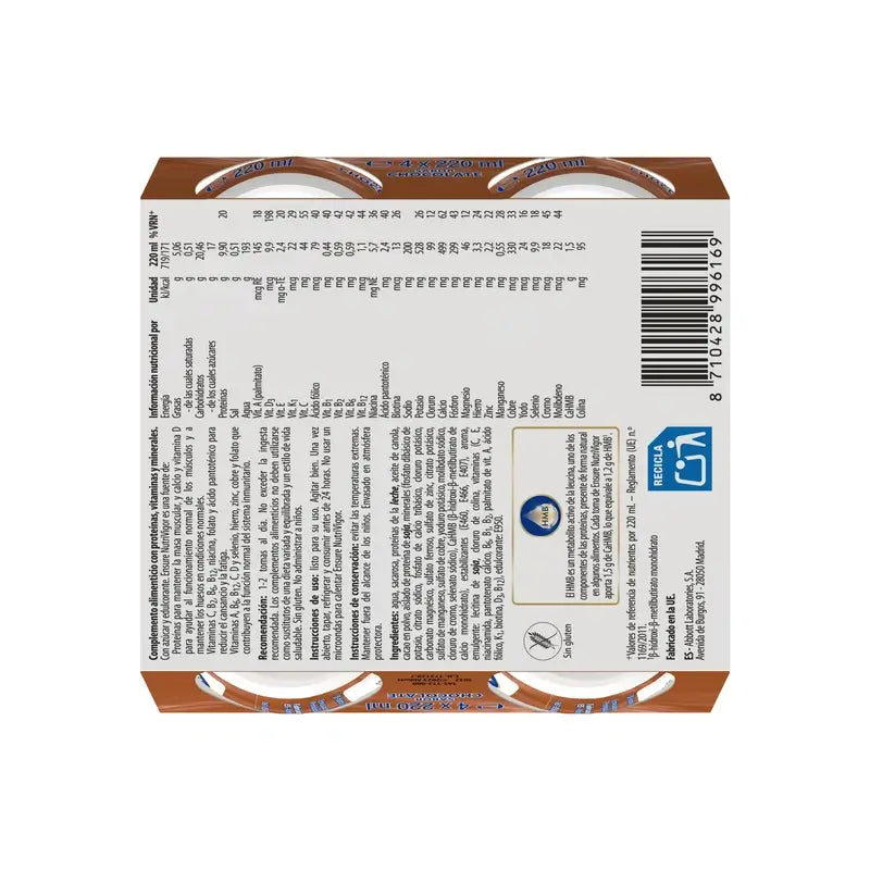 Ensure Nutrivigor Čokoládový kokteil, balenie 8 x 220 ml