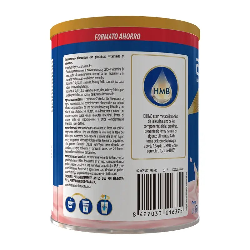 Ensure Nutrivigor s príchuťou jahody, 850 g