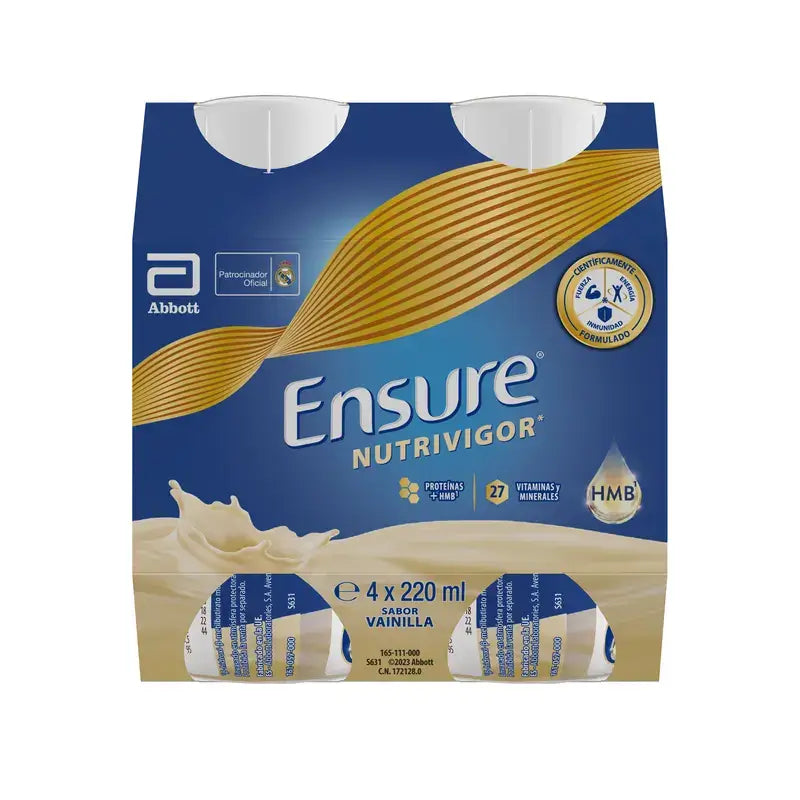 Ensure Nutrivigor Vanilkový nápoj pre dospelých, 4 fľaše po 220 ml