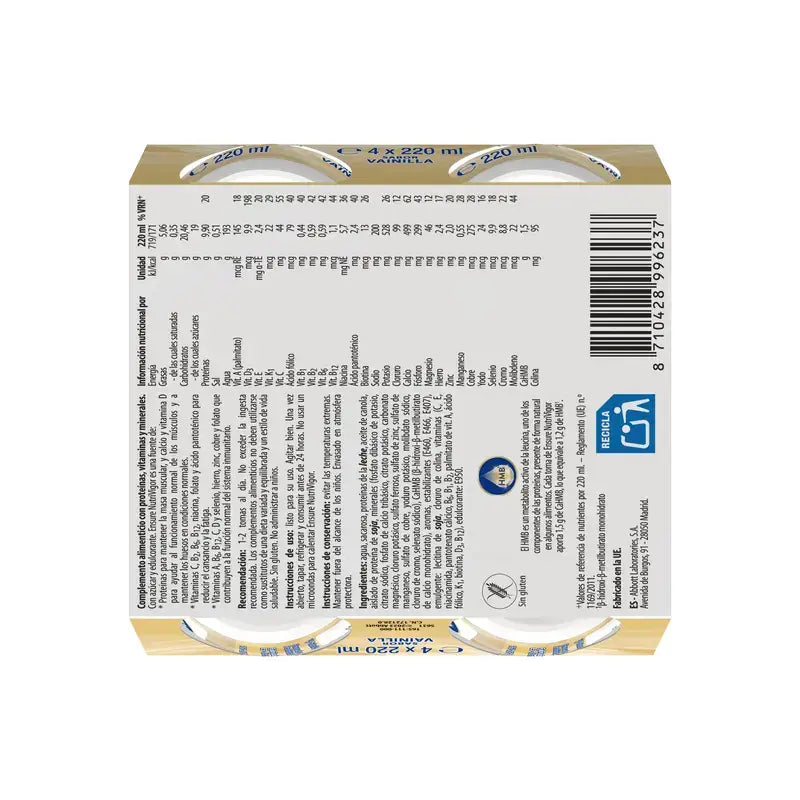 Ensure Nutrivigor Vanilkový nápoj pre dospelých, 4 fľaše po 220 ml