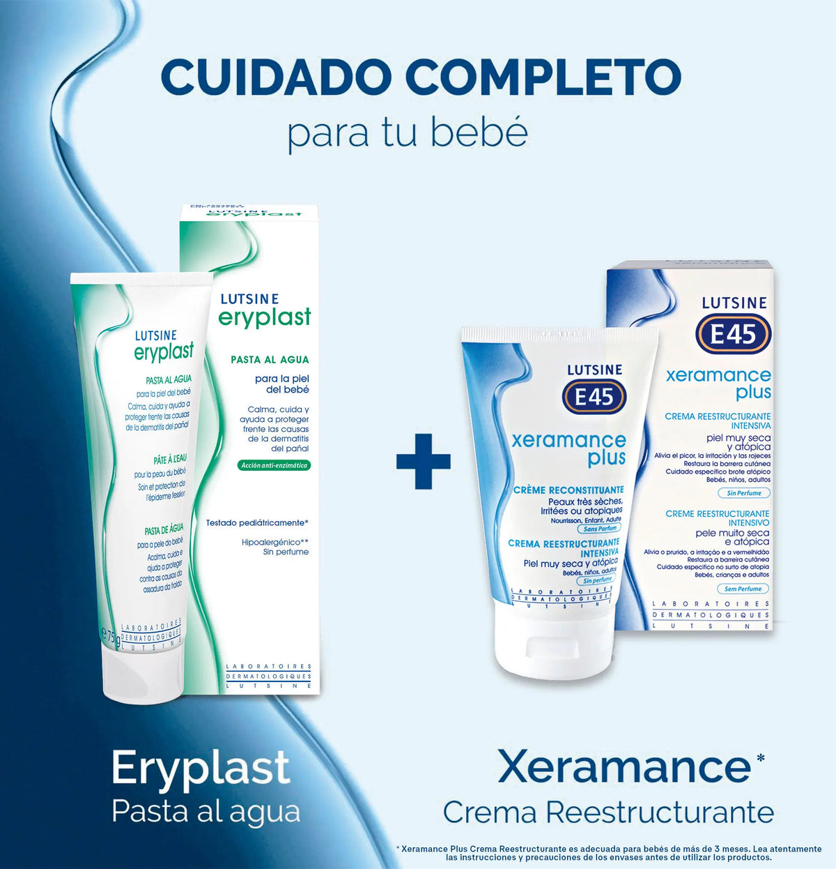 Eryplast Lutsine E45 Krémová pasta na vodnej báze pre detské plienky 2 × 125 g