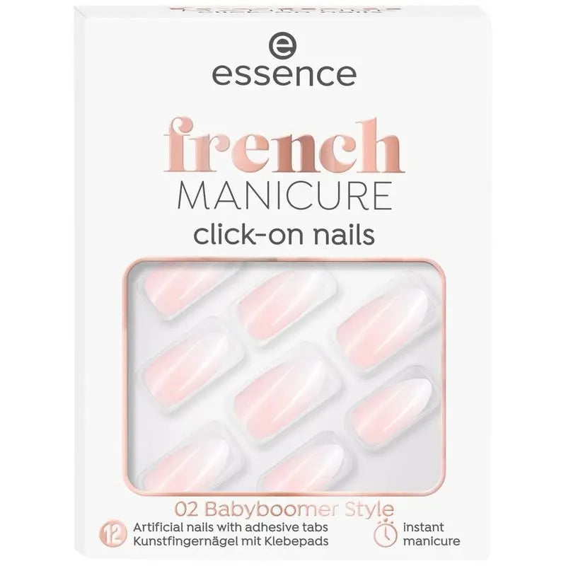 Essence Umelé nechty Click-On French Manicure 02, 12 kusov