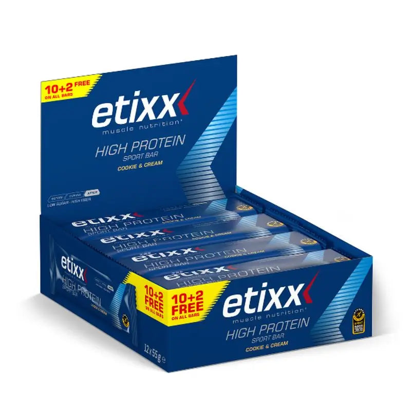 Etixx High Protein proteínová tyčinka Cookie&Cream 12 × 55 g