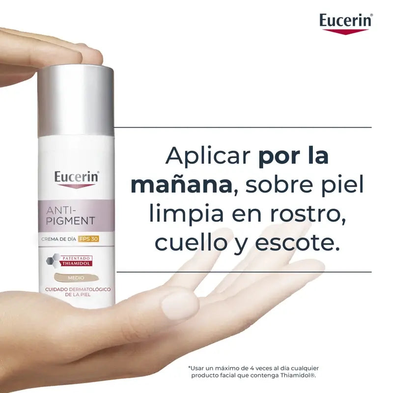 Eucerin Anti-Pigment Solar denný krém s ochranným faktorom SPF 30 a stredným odtieňom, 50 ml