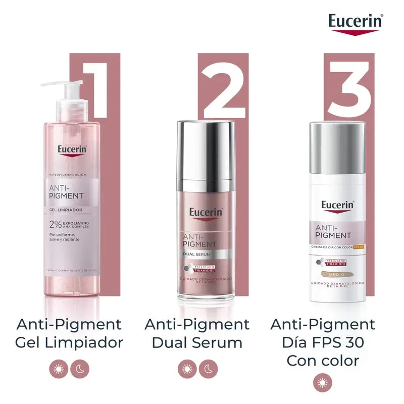 Eucerin Anti-Pigment Solar denný krém s ochranným faktorom SPF 30 a stredným odtieňom, 50 ml