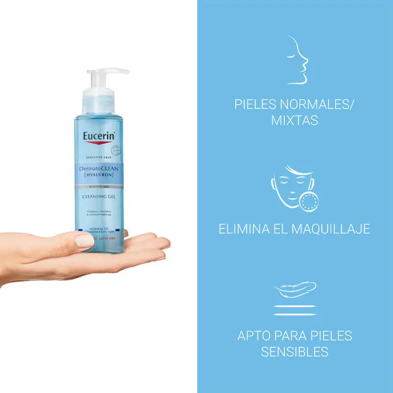 Eucerin DermatoCLEAN Hyaluron čistiaci gél na tvár, 200 ml