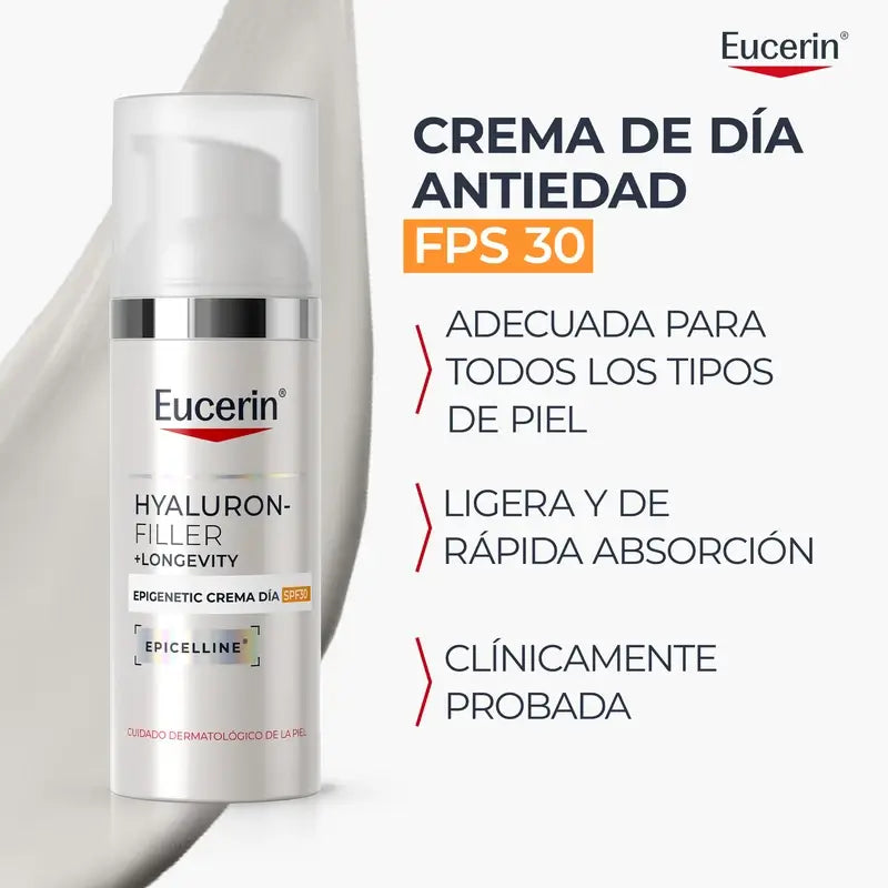 Eucerin Hyaluron-Filler + Longevity Epigenetic denný krém SPF 30, 50 ml