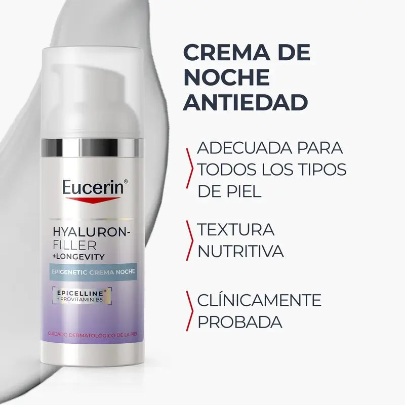 Eucerin Hyaluron-Filler + Longevity Epigenetic nočný krém, 50 ml