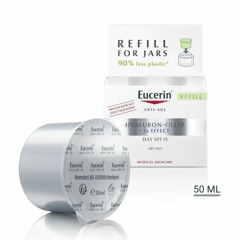 Eucerin Hyaluron Filler Triple Effect X3 denný krém s SPF 15 pre suchú pleť, 50 ml