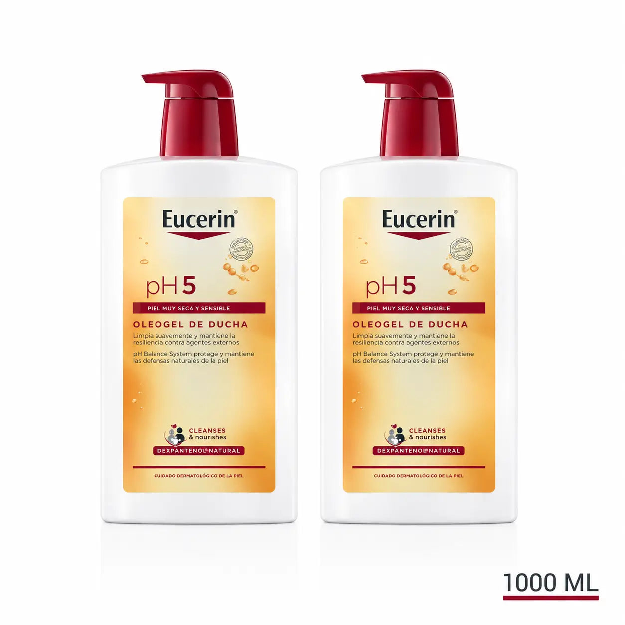 Eucerin Oleogel sprchový gél pH 5, 1000 ml, balenie po 2 kusoch