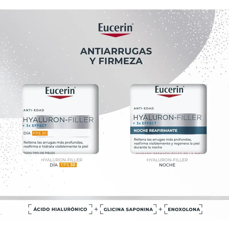 Eucerin Anti-Aging Hyaluron-Filler – denný krém SPF 30 50 ml + nočný krém 50 ml