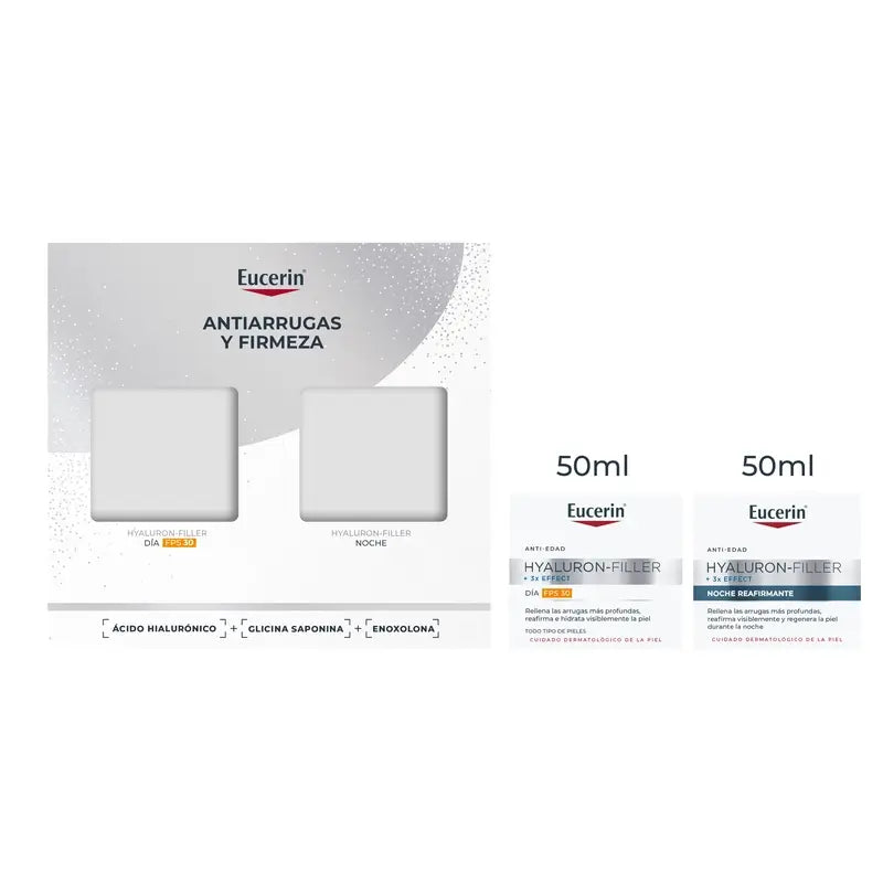 Eucerin Anti-Aging Hyaluron-Filler – denný krém SPF 30 50 ml + nočný krém 50 ml