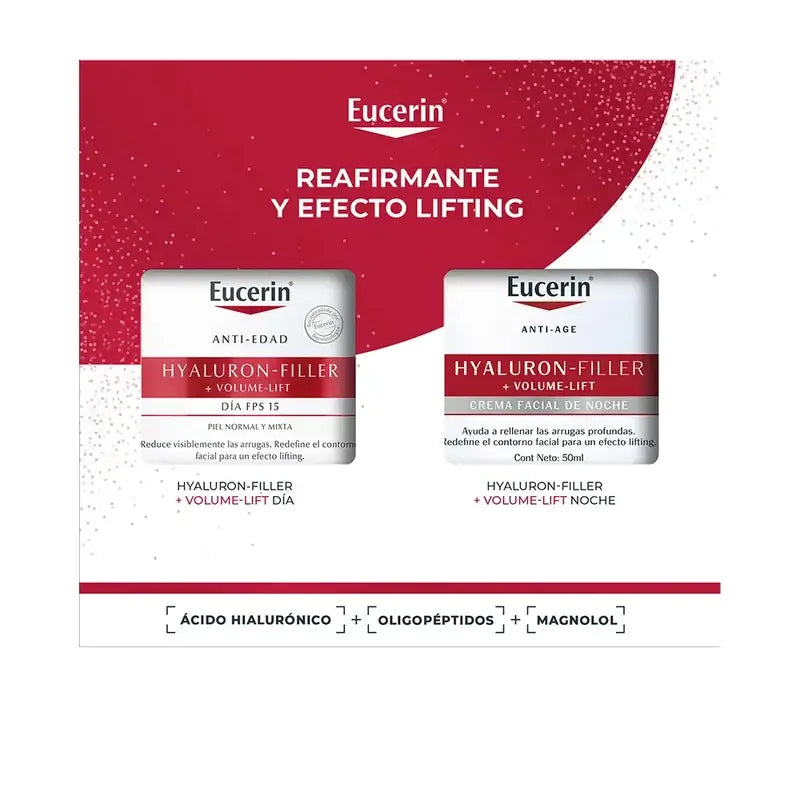 Eucerin Anti-Aging balíček Hyaluron-Filler + Volume-Lift – denný krém SPF 15 50 ml + nočný krém 50 ml