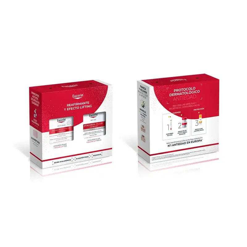 Eucerin Anti-Aging balíček Hyaluron-Filler + Volume-Lift – denný krém SPF 15 50 ml + nočný krém 50 ml