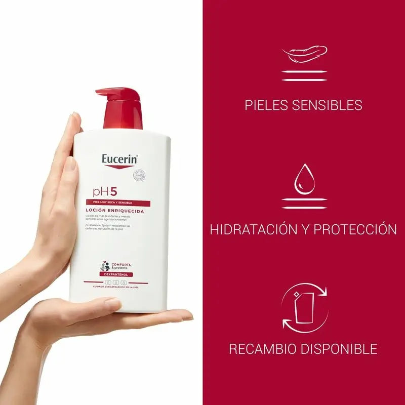 Eucerin obohatené pleťové mlieko pH 5, 1000 ml
