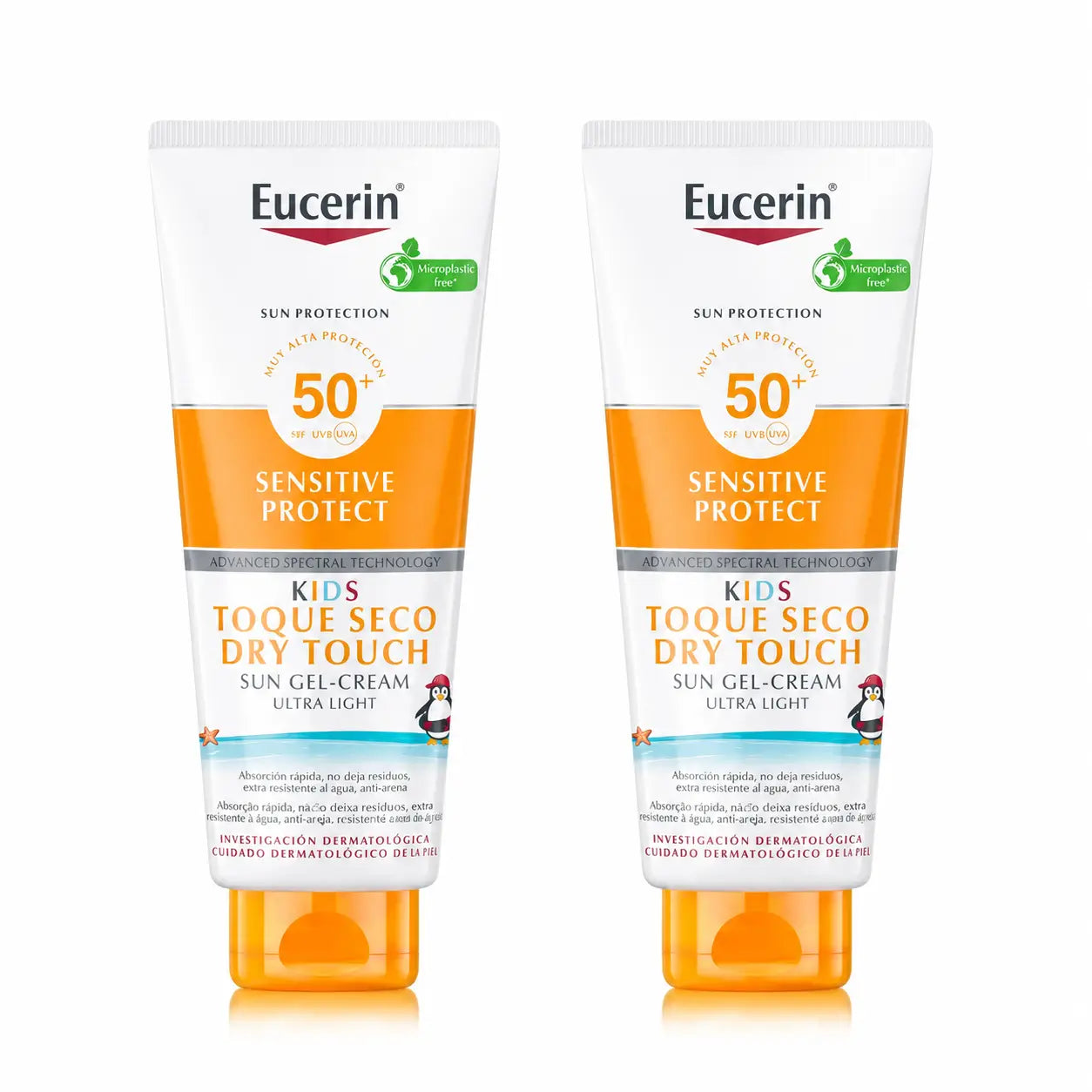 Eucerin Solar Kids Sensitive Protect gélový krém SPF 50+, 400 ml, balenie po 2 ks