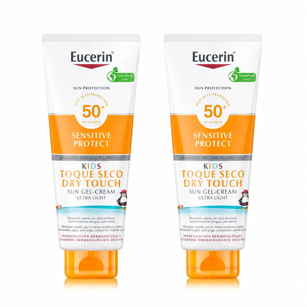 Eucerin Solar Kids Sensitive Protect gélový krém SPF 50+, 400 ml, balenie po 2 ks