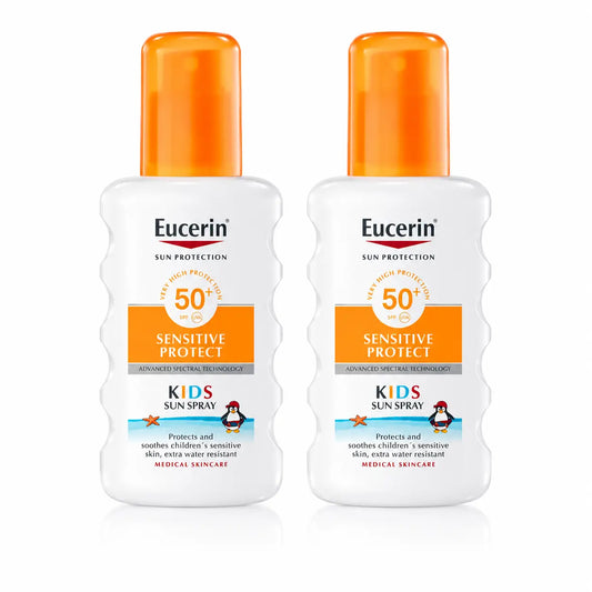 Eucerin Solar Sensitive Protect Kids detský sprej SPF 50+ 200 ml, balenie po 2 ks