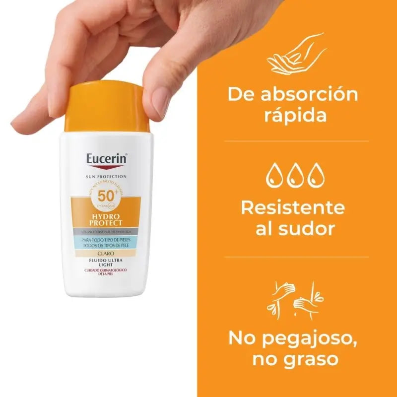 Eucerin Sun Face Hydro Protect Fluid SPF 50+ s jemným tónom, 50 ml