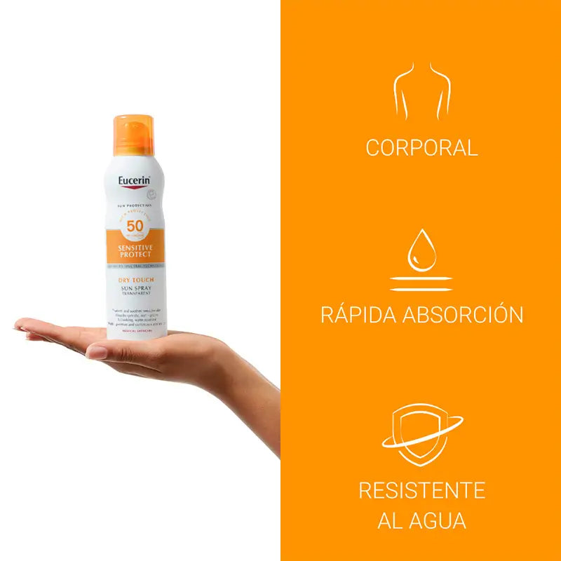 Eucerin Solar Spray Transparentný Dry Touch SPF50+, 200 ml