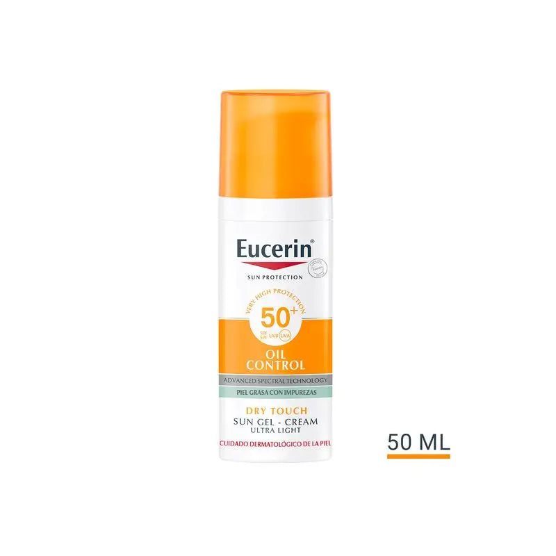 Eucerin Oil Control Dry Touch slnečný gél SPF 50+, 50 ml